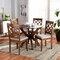 Baxton Studio Beth Grey Upholstered and Walnut Wood 5-Piece Dining Set 173-9874-10901 - alternate 4